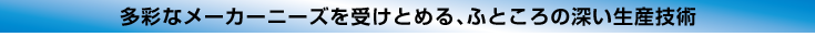 多彩なメーカーニーズを受け止める、ふところの深い生産技術